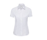 LADIES' SHORT SLEEVE TAILORED HERRINGBONE SHIRT – Image 3