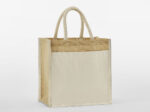 COTTON POCKET NATURAL STARCHED JUTE MIDI TOTE